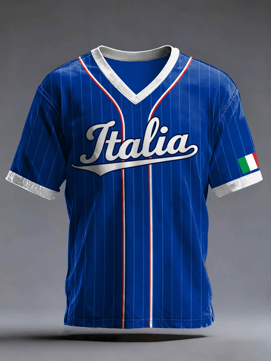 Italienisches Baseball-T-Shirt für Herren
